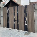 bộ cổng gỗ nhựa ngoài trời hiện đại
